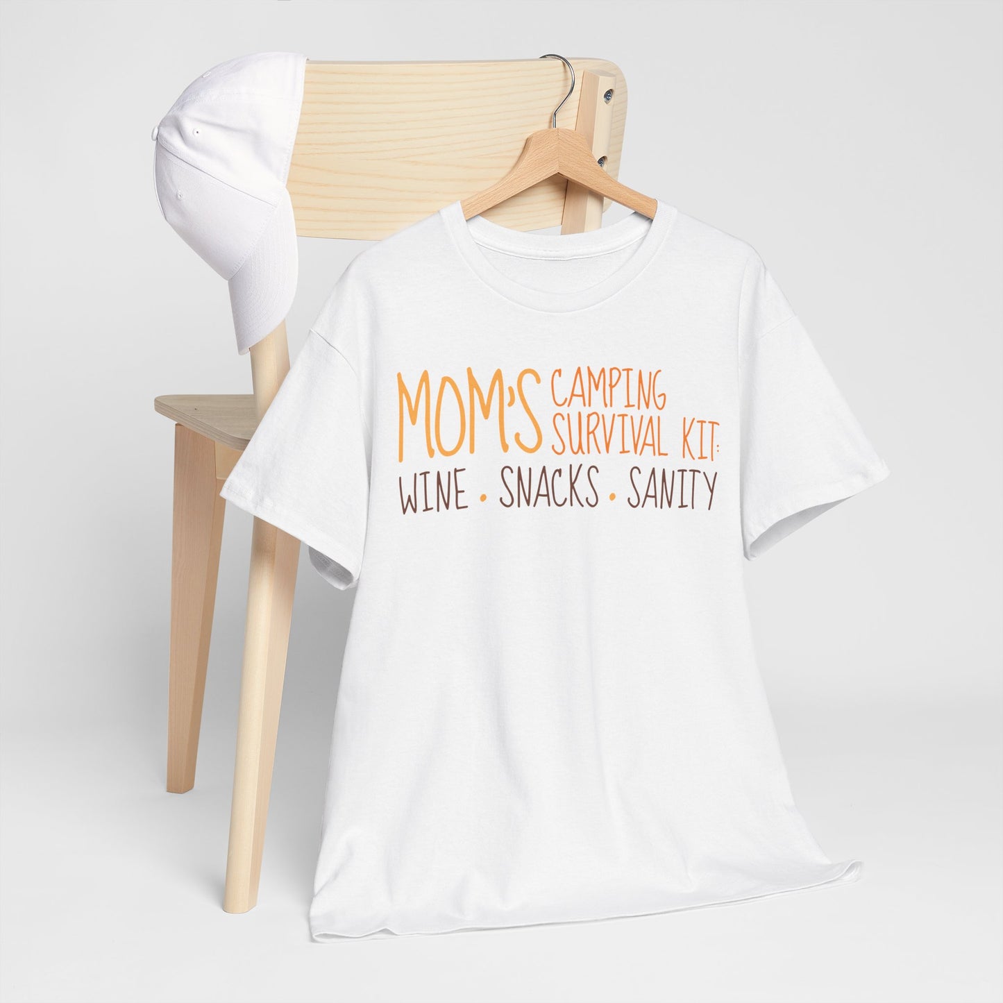 Mom's Camping Survival Kit: Wine, Snacks, Sanity T-Shirt