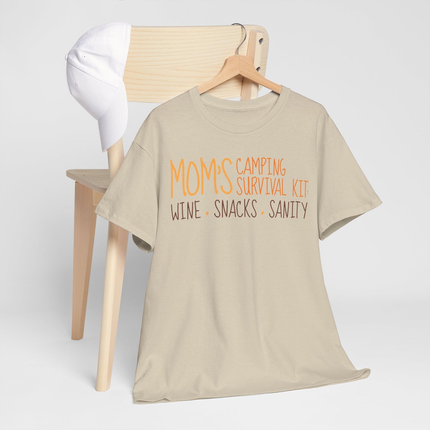 Mom's Camping Survival Kit: Wine, Snacks, Sanity T-Shirt