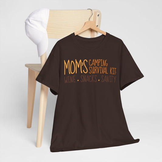 Mom's Camping Survival Kit: Wine, Snacks, Sanity T-Shirt